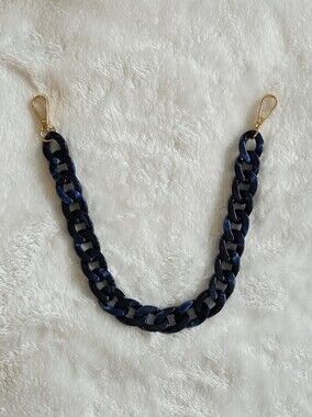 Navy Chain-Link Bag Strap with Gold Hardware Beautiful Bag Chain